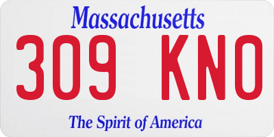 MA license plate 309KN0
