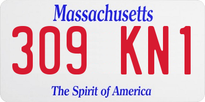 MA license plate 309KN1