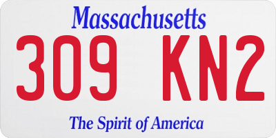 MA license plate 309KN2