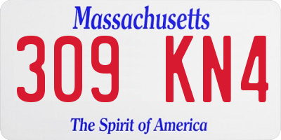 MA license plate 309KN4