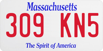 MA license plate 309KN5