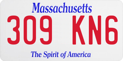MA license plate 309KN6