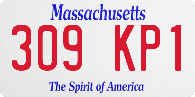 MA license plate 309KP1
