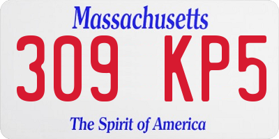 MA license plate 309KP5