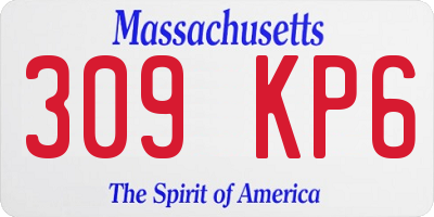 MA license plate 309KP6
