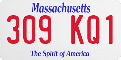 MA license plate 309KQ1