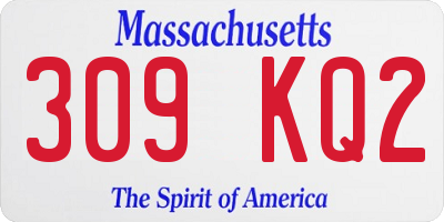 MA license plate 309KQ2