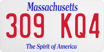 MA license plate 309KQ4
