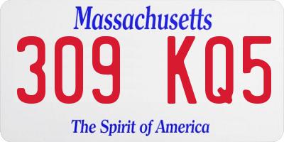 MA license plate 309KQ5