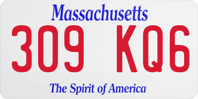 MA license plate 309KQ6
