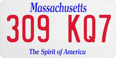 MA license plate 309KQ7