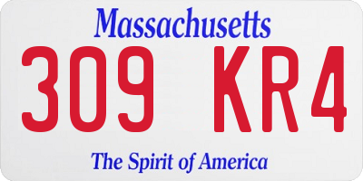 MA license plate 309KR4