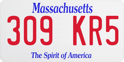 MA license plate 309KR5