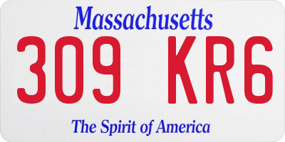MA license plate 309KR6