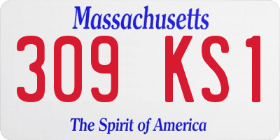 MA license plate 309KS1