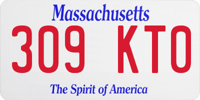 MA license plate 309KT0