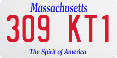 MA license plate 309KT1