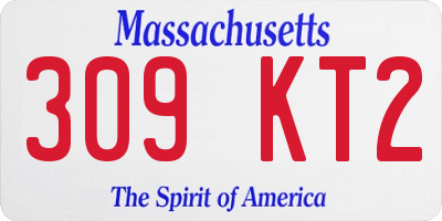 MA license plate 309KT2
