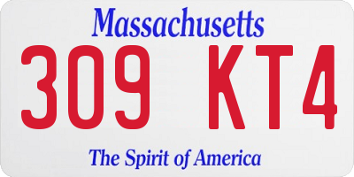 MA license plate 309KT4