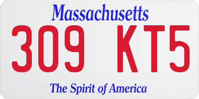 MA license plate 309KT5