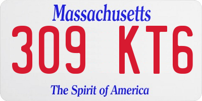 MA license plate 309KT6
