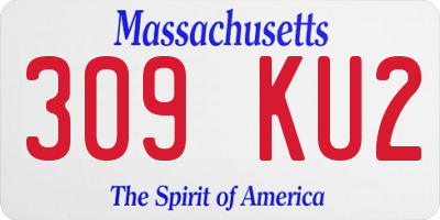 MA license plate 309KU2