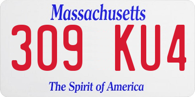 MA license plate 309KU4
