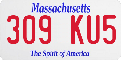 MA license plate 309KU5