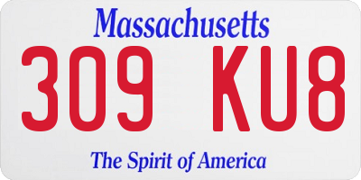 MA license plate 309KU8