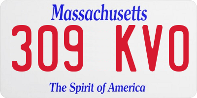 MA license plate 309KV0