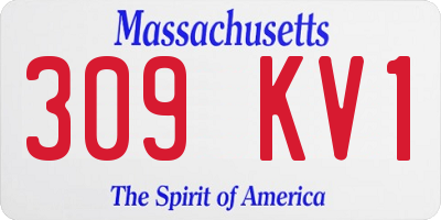 MA license plate 309KV1