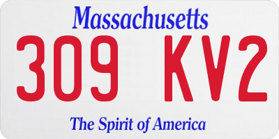 MA license plate 309KV2