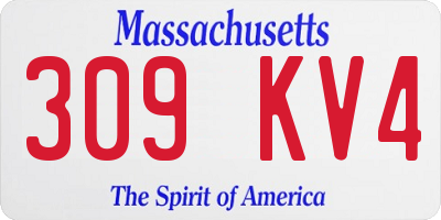 MA license plate 309KV4