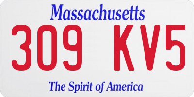 MA license plate 309KV5