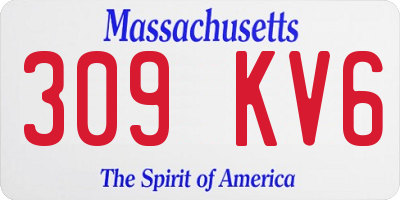 MA license plate 309KV6