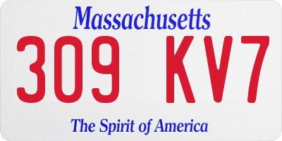 MA license plate 309KV7