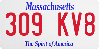 MA license plate 309KV8
