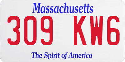 MA license plate 309KW6