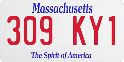 MA license plate 309KY1