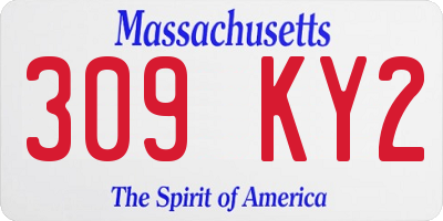 MA license plate 309KY2