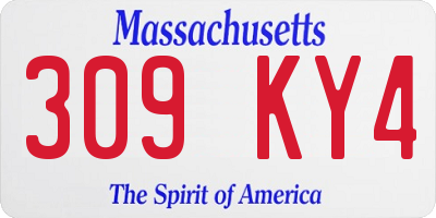 MA license plate 309KY4