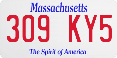 MA license plate 309KY5