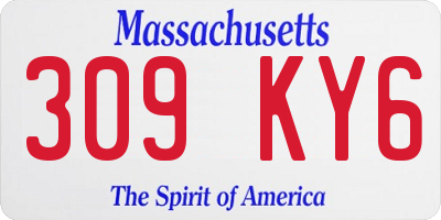 MA license plate 309KY6