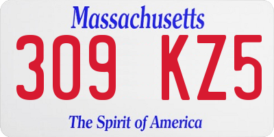 MA license plate 309KZ5