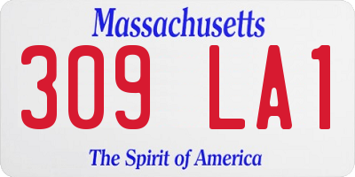 MA license plate 309LA1