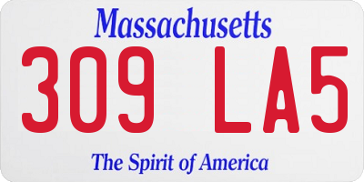 MA license plate 309LA5