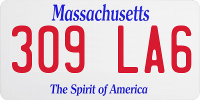 MA license plate 309LA6