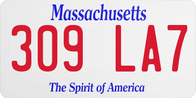 MA license plate 309LA7