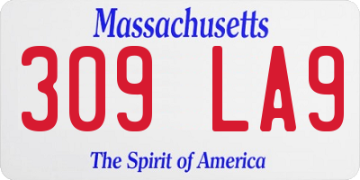 MA license plate 309LA9