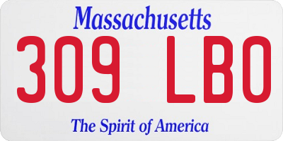 MA license plate 309LB0